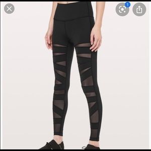 Lululemon Full Legging with mesh zig zag